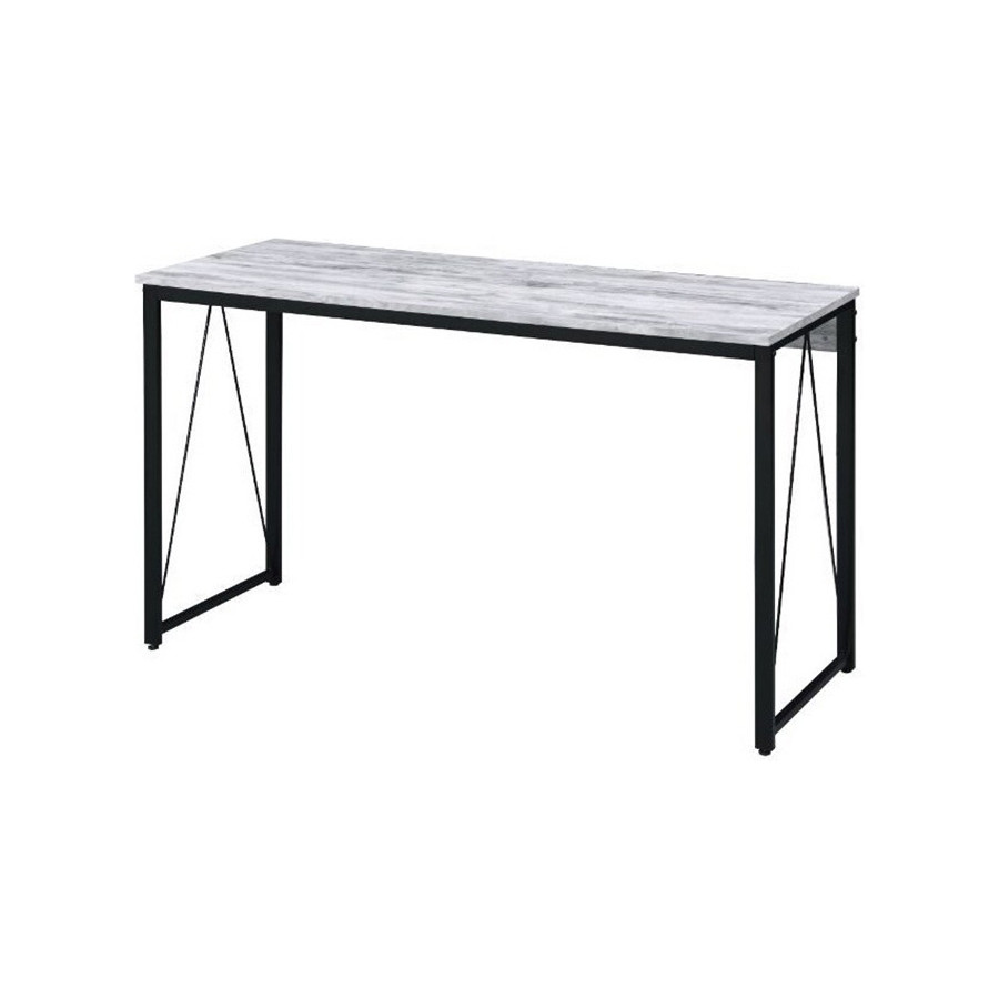 ACME Zaidin Writing Desk - Antique White and Black Finish, W 47"