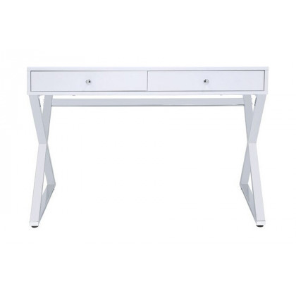 ACME Coleen Writing Desk (Same Ac00895) - White/Chrome