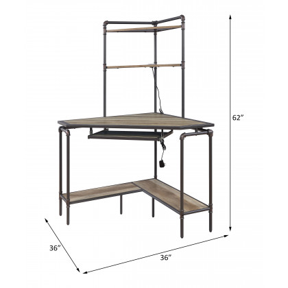 ACME - Deliz Computer Desk with USB in Sand Gray