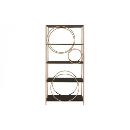 ACME - Hudice Bookshelf in Black Oak/Champagne