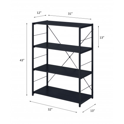 ACME Tesadea Bookshelf - Black, 4-Tier (92775)