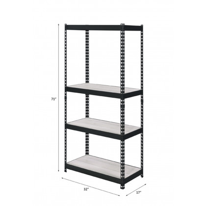 ACME Decmus Bookshelf - Natural/Black, 71"H (92780)
