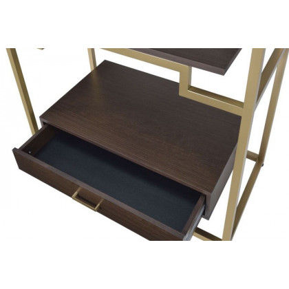 ACME - Yumia Bookshelf in Clear Glass/Gold