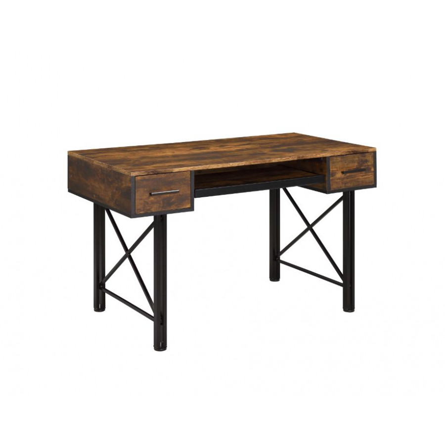 ACME - Settea Computer Desk in Weathered Oak/Black