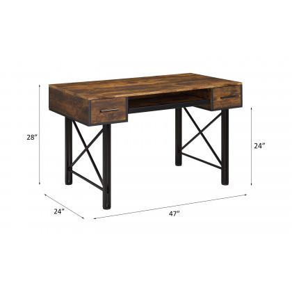 ACME - Settea Computer Desk in Weathered Oak/Black