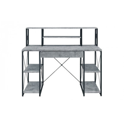 ACME Amiel Music Recording Studio Desk - Faux Concrete and Black