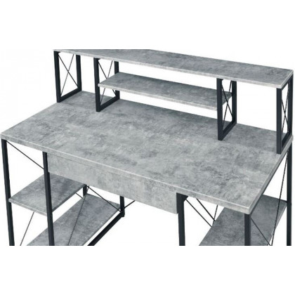 ACME Amiel Music Recording Studio Desk - Faux Concrete and Black