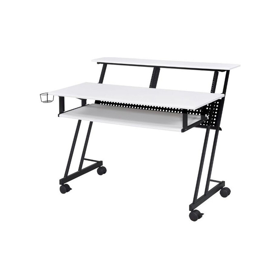 ACME Suitor Music Recording Studio Desk - White and Black