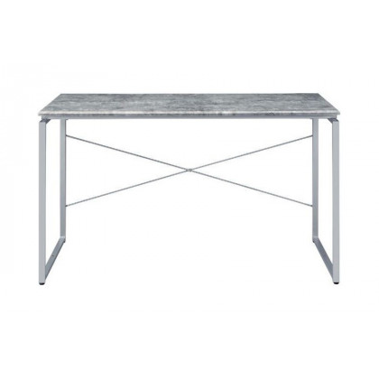 ACME Jurgen Desk - Faux Concrete and Silver