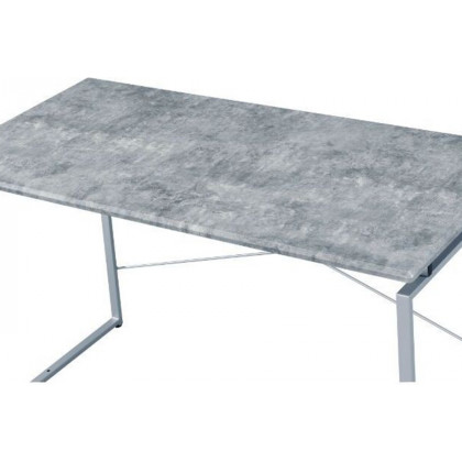 ACME Jurgen Desk - Faux Concrete and Silver
