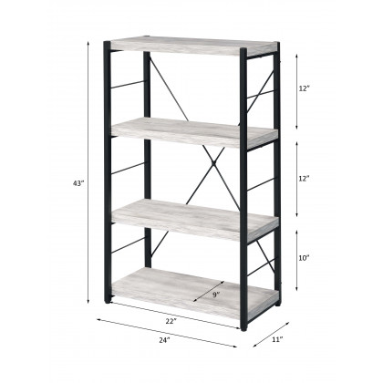 ACME Jurgen Bookshelf - Antique White and Black