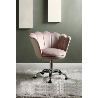 ACME - Micco Office Chair in Rose Quartz/Chrome