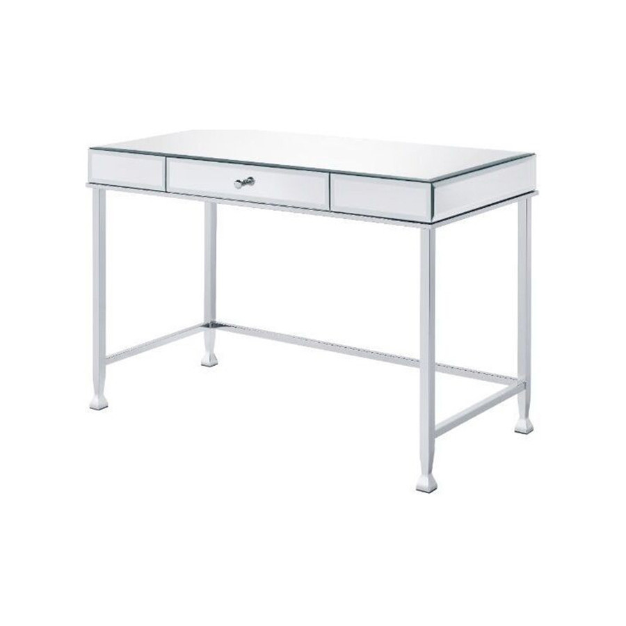 ACME Canine Writing Desk - Mirrored and Chrome Finish