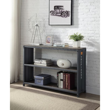 ACME - Cargo Bookshelf in Weathered Oak/Gunmetal