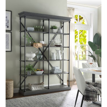 ACME Rukia Bookshelf - Gray/Black
