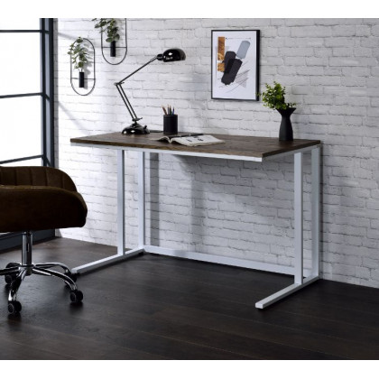 ACME Tyrese Built-In USB Port Writing Desk - Walnut and White Finish