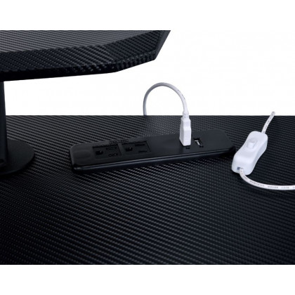 ACME Vildre Gaming Table with USB Port - Black Finish