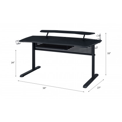 ACME Vildre Gaming Table with USB Port - Black Finish