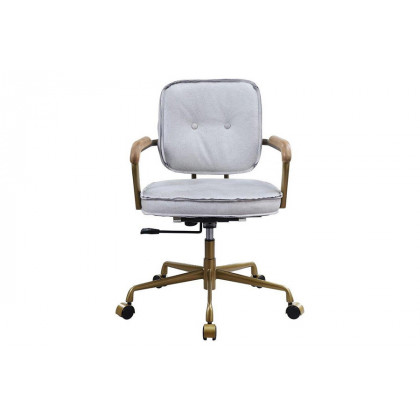 ACME Siecross Office Chair - Vintage White Top Grain Leather