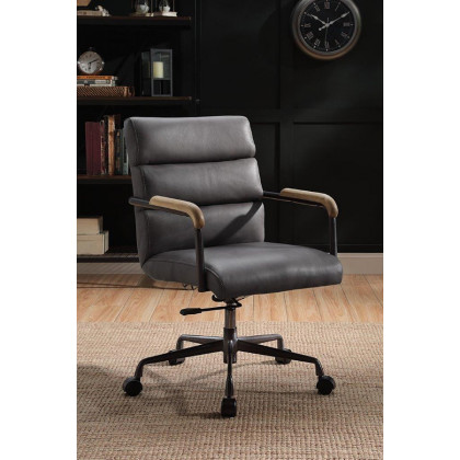 ACME Halcyon Office Chair - Gray Top Grain Leather