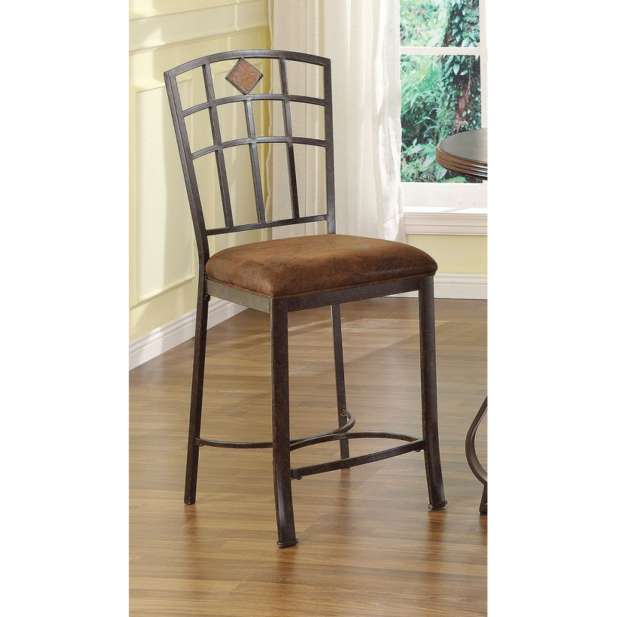 ACME - Tavio Counter Height Chair (Set of 2) in Black/Gold Brush