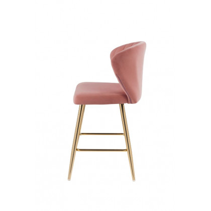 ACME Rizgek Counter Height Chair - Pink Velvet and Gold Finish