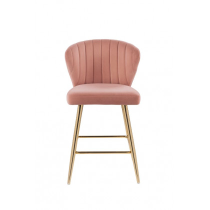 ACME Rizgek Counter Height Chair - Pink Velvet and Gold Finish