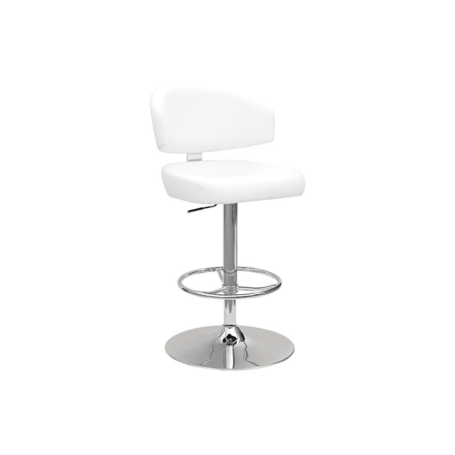 ACME - Deka Adjustable Stool with Swivel in White/Chrome