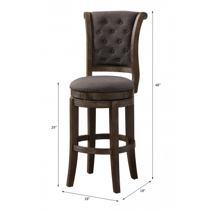 ACME Glison Bar Chair (Set of 2) - Charcoal Walnut