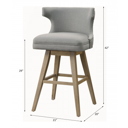 ACME - Everett Bar Chair in Oak
