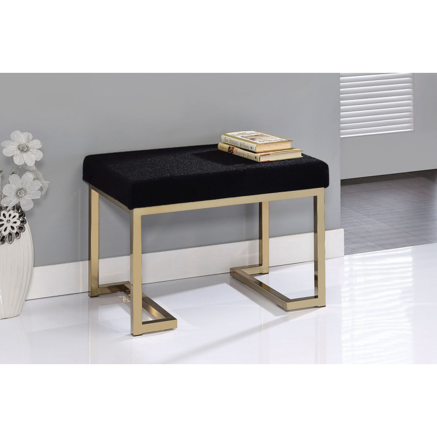 ACME - Boice Ottoman in Black/Champagne
