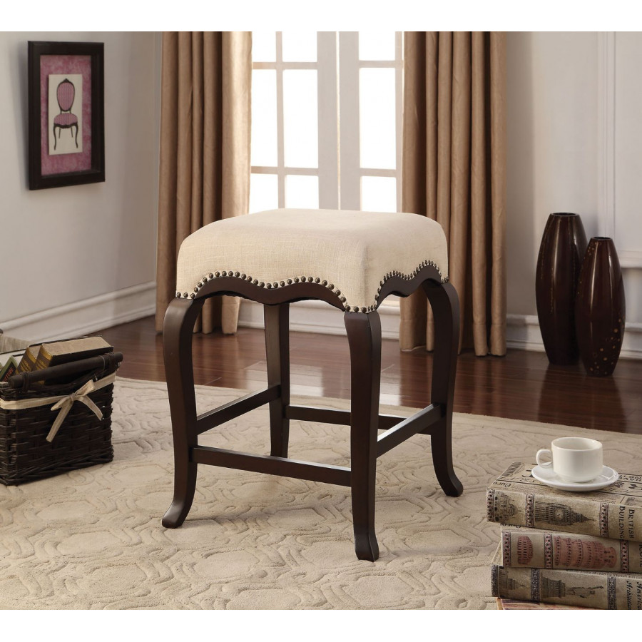 ACME - Kakabel Stool in Cream Espresso