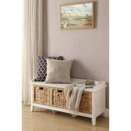 ACME Flavius Bench with Storage - White