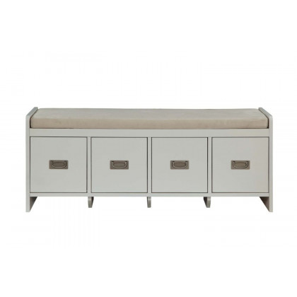ACME - Berci Bench with Storage in Beige/White