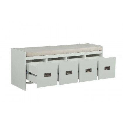 ACME - Berci Bench with Storage in Beige/White
