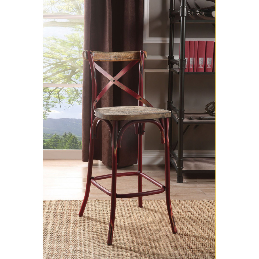 ACME Zaire Antique Bar Chair - Red