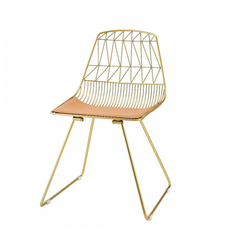 ACME - Fantasia Side Chair (Set of 2) in Whiskey/Gold