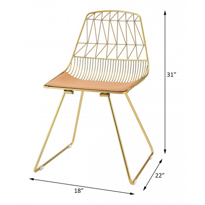 ACME - Fantasia Side Chair (Set of 2) in Whiskey/Gold