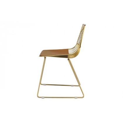 ACME - Faina Side Chair (Set-2) in Whiskey/Gold