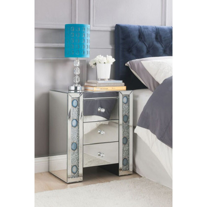 ACME - Sonia Accent Table in Mirrored/Faux Agate Stone