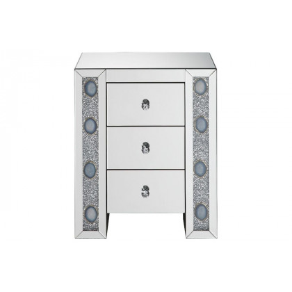 ACME - Sonia Accent Table in Mirrored/Faux Agate Stone