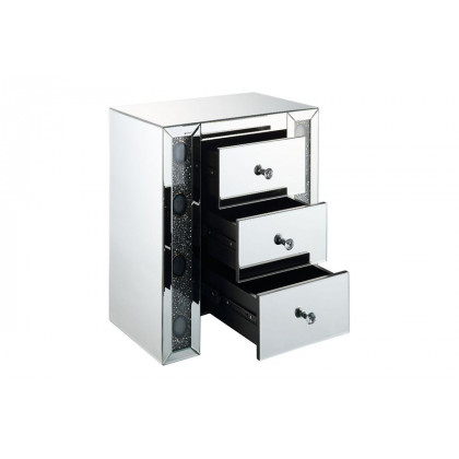 ACME - Sonia Accent Table in Mirrored/Faux Agate Stone