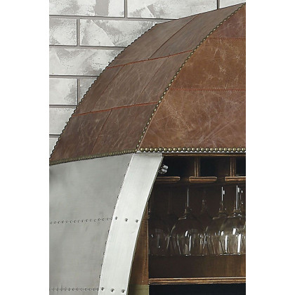 ACME - Brancaster Wine Cooler in Retro Brown/Aluminum