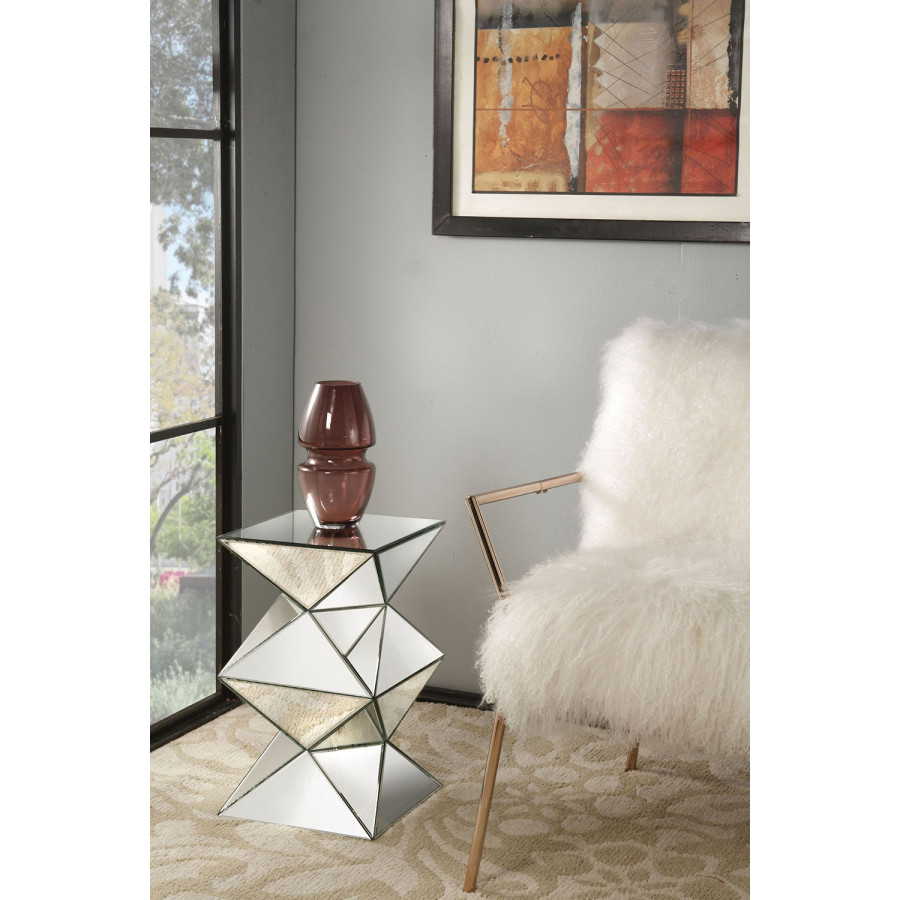 ACME - Dominic Pedestal Stand in Mirrored (97308)