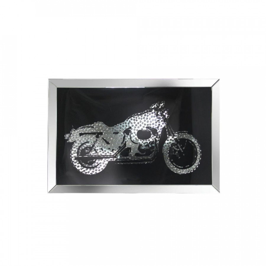 ACME - Nevina Wall Art in Mirrored/Faux Crystal Motor