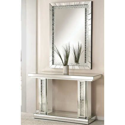 ACME - Nysa Accent Mirror in Mirrored/Faux Crystals (97386)