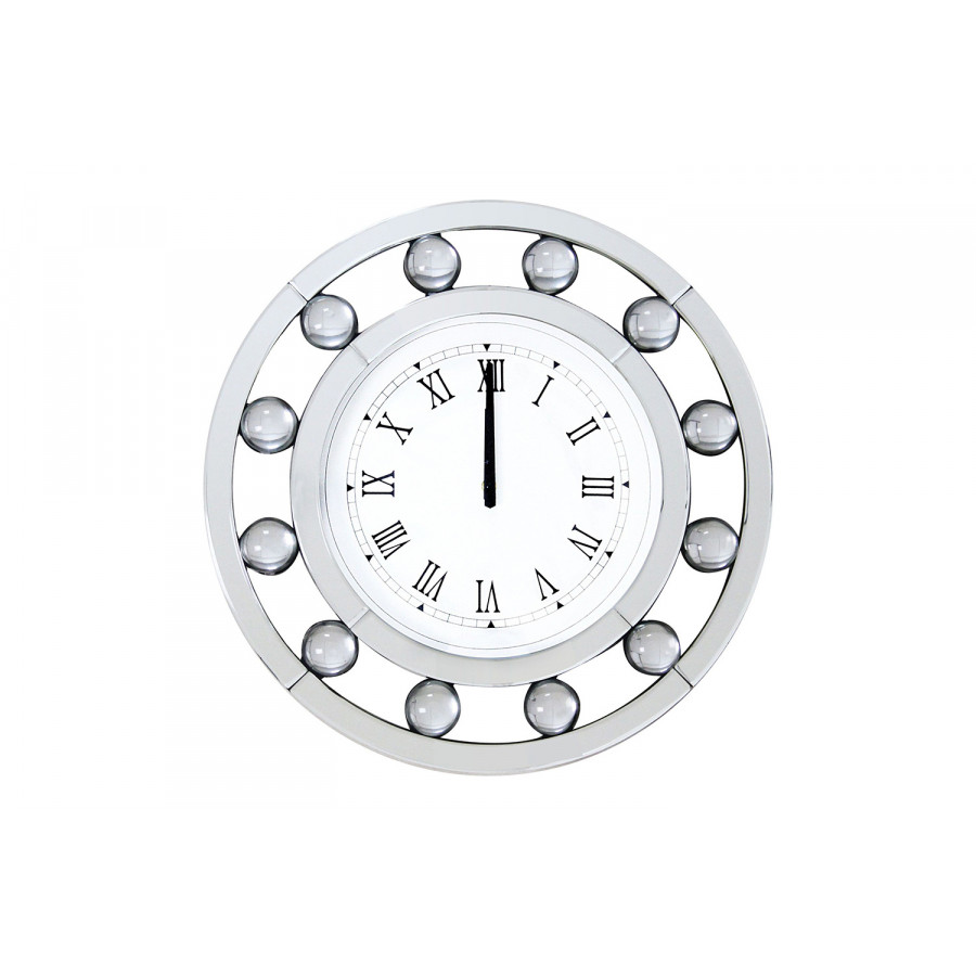 ACME - Boffa Wall Clock in Mirrored/Geometric Pattern Trim (97405)