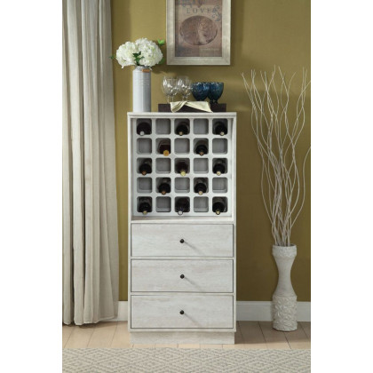 ACME Wiesta Drawer Wine Cabinet - Antique White
