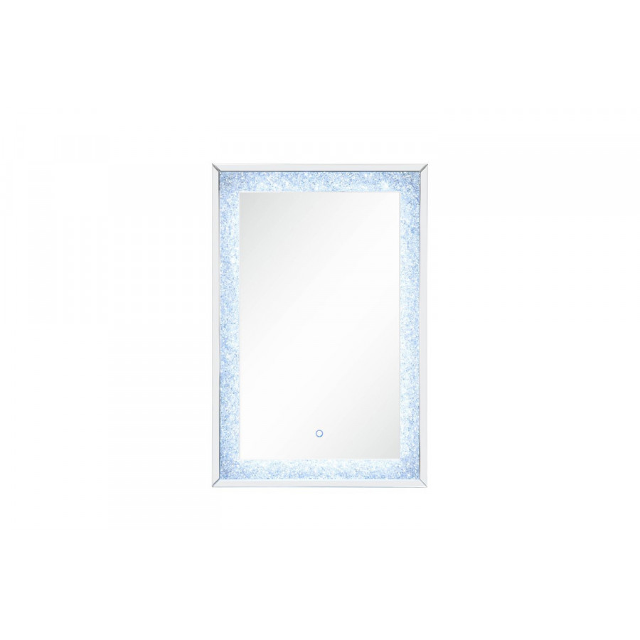 ACME - Noralie Accent Mirror with Led in Mirrored/Faux Diamonds (97706)