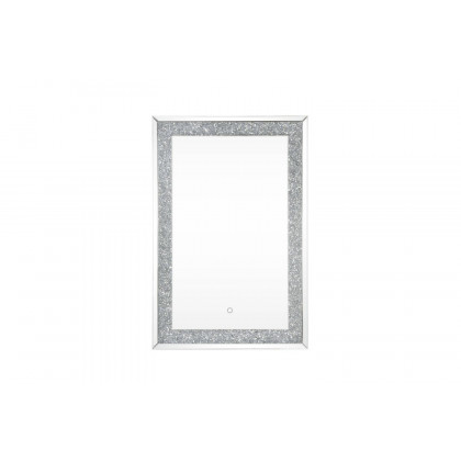 ACME - Noralie Accent Mirror with Led in Mirrored/Faux Diamonds (97706)
